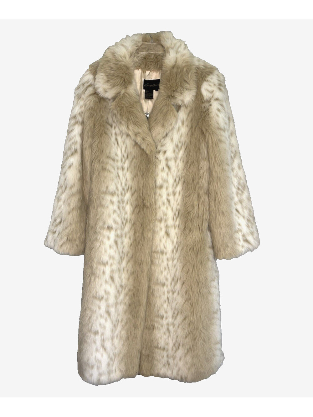 Dennis Basso Women's Faux Fur Snow Leopard Full Length Coat Sz 1X NWT